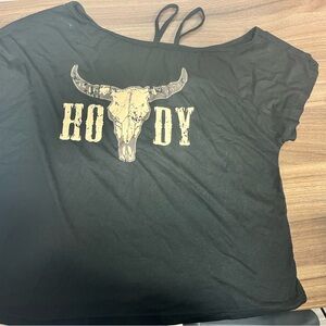 SHEIN Black and Gold Western Blouse